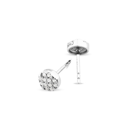 Round Stud Earrings with Luxe Cubic Zirconia in Sterling Silver Round Stud Earrings with Luxe Cubic Zirconia in Sterling Silver