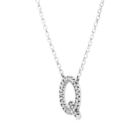 Q Initial Necklace with 0.10 Carat TW of Diamonds in 10kt White Gold Q Initial Necklace with 0.10 Carat TW of Diamonds in 10kt White Gold