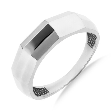 Oblong Faceted Ring in 10ct White Gold Oblong Faceted Ring in 10ct White Gold