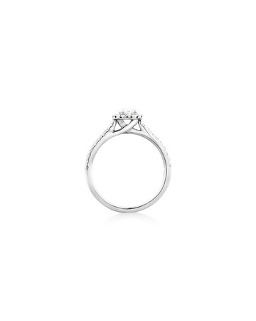 Halo Oval Engagement Ring with 0.92 Carat TW of Diamonds in 14kt White Gold Halo Oval Engagement Ring with 0.92 Carat TW of Diamonds in 14kt White Gold