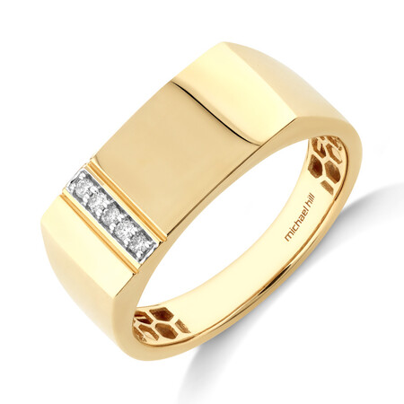 Men's Ring with 0.05 Carat TW of Diamonds In 10kt Yellow Gold Men's Ring with 0.05 Carat TW of Diamonds In 10kt Yellow Gold