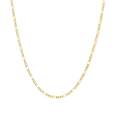 60cm (24") 2mm-2.5mm Width Hollow Figaro Chain in 10kt Yellow Gold