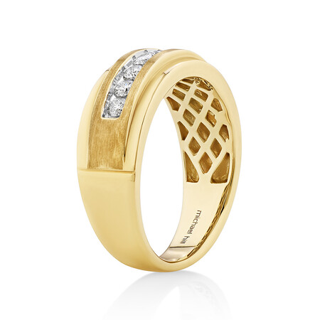 Men's Ring with 1/2 Carat TW of Diamonds in 10kt Yellow Gold Men's Ring with 1/2 Carat TW of Diamonds in 10kt Yellow Gold