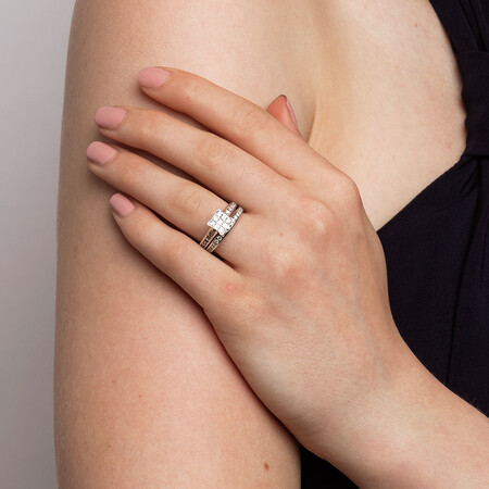 Bridal Set with 1 Carat TW of Diamonds in 14ct White Gold Bridal Set with 1 Carat TW of Diamonds in 14ct White Gold
