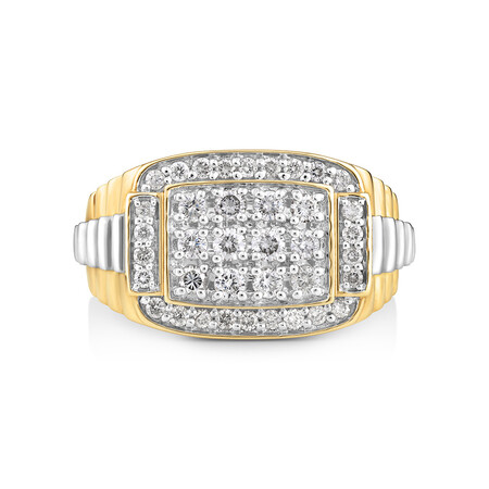 Ring with 1 Carat TW of Diamonds in 10ct Yellow & White Gold Ring with 1 Carat TW of Diamonds in 10ct Yellow & White Gold