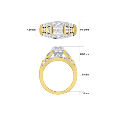 Engagement Ring with 1 3/4 Carat TW of Diamonds in 14ct Yellow & White Gold Engagement Ring with 1 3/4 Carat TW of Diamonds in 14ct Yellow & White Gold