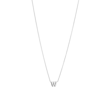 'W' Initial Necklace in Sterling Silver 'W' Initial Necklace in Sterling Silver