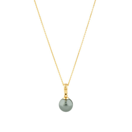 Pendant With Cultured Tahitian Pearl In 10ct Yellow Gold Pendant With Cultured Tahitian Pearl In 10ct Yellow Gold