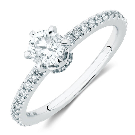 Sir Michael Hill Designer Engagement Ring With 0.70 Carat TW Of Diamonds In 14kt White Gold Sir Michael Hill Designer Engagement Ring With 0.70 Carat TW Of Diamonds In 14kt White Gold