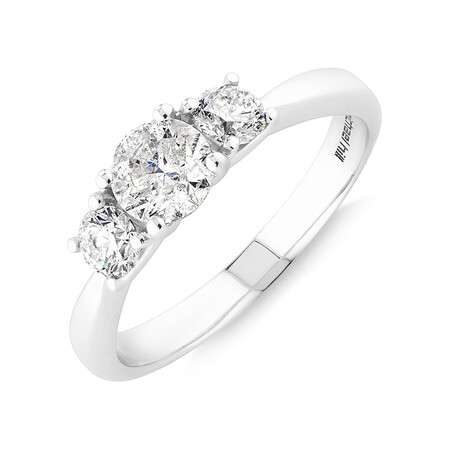 Engagement Ring with 1 Carat TW of Diamonds in 14kt White Gold Engagement Ring with 1 Carat TW of Diamonds in 14kt White Gold