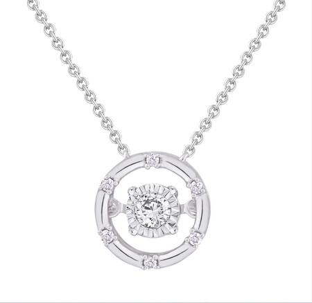 Everlight Pendant With 0.10 Carat TW Of Diamonds In Sterling Silver Everlight Pendant With 0.10 Carat TW Of Diamonds In Sterling Silver