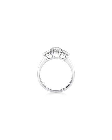 Laboratory-Created 2 Carat Three Stone Oval Diamond Ring In 14ct White Gold Laboratory-Created 2 Carat Three Stone Oval Diamond Ring In 14ct White Gold