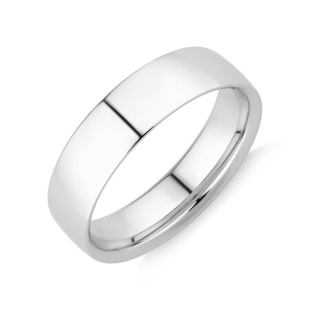 Reverse Bevelled Wedding Band in 10ct White Gold Reverse Bevelled Wedding Band in 10ct White Gold