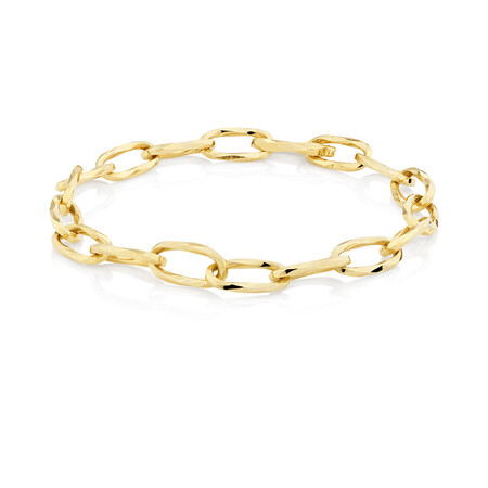 Oval Hollow Bracelet in 10ct Yellow Gold Oval Hollow Bracelet in 10ct Yellow Gold
