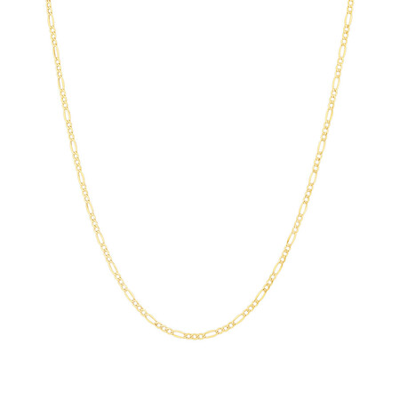 50cm (20") Hollow Figaro Chain in 10ct Yellow Gold 50cm (20") Hollow Figaro Chain in 10ct Yellow Gold