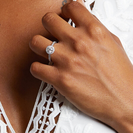 Engagement Ring with 1.38 Carat TW of Diamonds in 14ct White Gold Engagement Ring with 1.38 Carat TW of Diamonds in 14ct White Gold