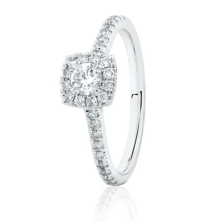 Engagement Ring with 1/2 Carat TW of Diamonds in 14ct White Gold Engagement Ring with 1/2 Carat TW of Diamonds in 14ct White Gold