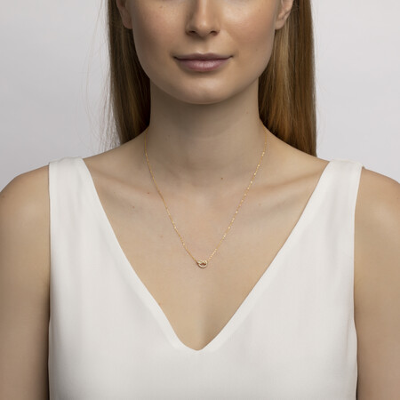 Mini Knots Necklace with 0.10 Carat TW of Diamonds in 10ct Yellow Gold Mini Knots Necklace with 0.10 Carat TW of Diamonds in 10ct Yellow Gold