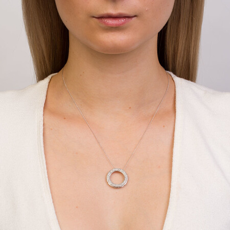 Pendant with 1/2 Carat TW of Diamonds in 10ct White Gold Pendant with 1/2 Carat TW of Diamonds in 10ct White Gold