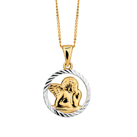 Cherub Pendant in 10ct Yellow & White Gold Cherub Pendant in 10ct Yellow & White Gold