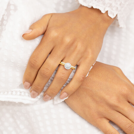 Bridal Set with 0.34 Carat TW of Diamonds in 10kt Yellow/White Gold Bridal Set with 0.34 Carat TW of Diamonds in 10kt Yellow/White Gold