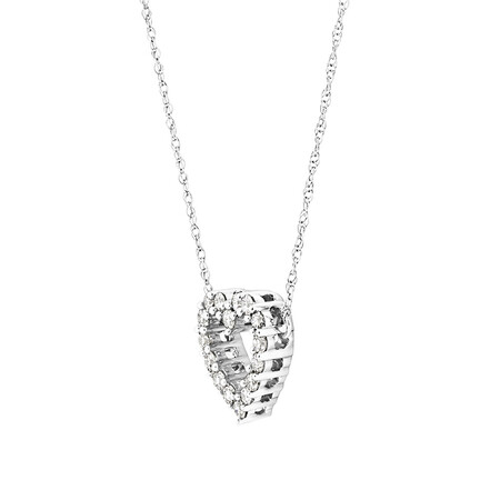 Heart Pendant with 0.25 Carat TW Diamonds in 10kt White Gold Heart Pendant with 0.25 Carat TW Diamonds in 10kt White Gold