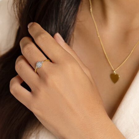 Evermore Promise Ring with 0.15 Carat TW of Diamonds in 10ct Yellow Gold Evermore Promise Ring with 0.15 Carat TW of Diamonds in 10ct Yellow Gold