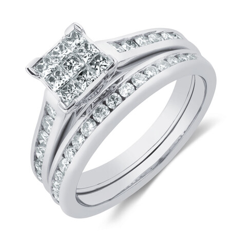 Bridal Set with 0.50 Carat TW of Diamonds in 10ct White Gold Bridal Set with 0.50 Carat TW of Diamonds in 10ct White Gold