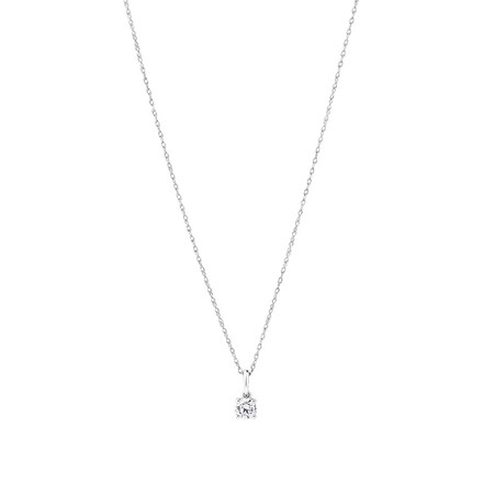 Laboratory-Created 0.25 Carat Solitaire Pendant In 10ct White Gold Laboratory-Created 0.25 Carat Solitaire Pendant In 10ct White Gold