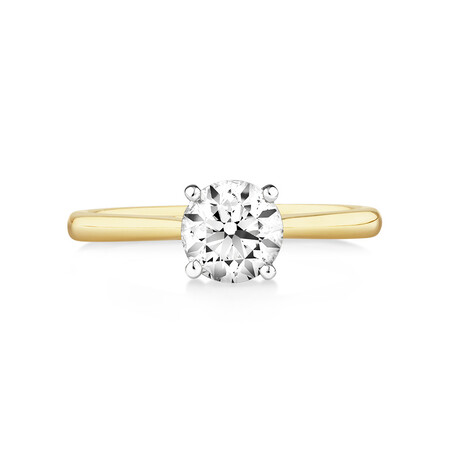 Evermore Certified Solitaire Engagement Ring with 1 Carat TW Diamond in 14ct Yellow & White Gold Evermore Certified Solitaire Engagement Ring with 1 Carat TW Diamond in 14ct Yellow & White Gold