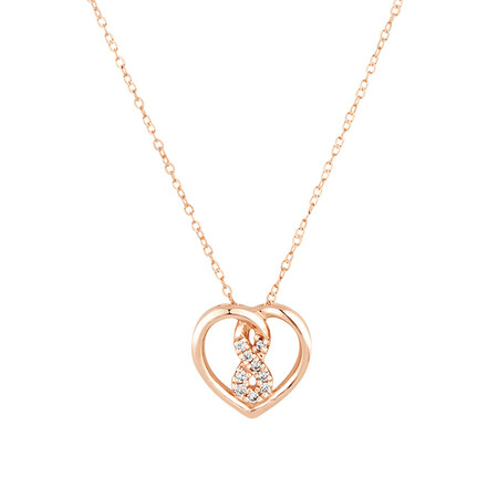 Mini Infinitas Pendant with Diamonds in 10ct Rose Gold Mini Infinitas Pendant with Diamonds in 10ct Rose Gold