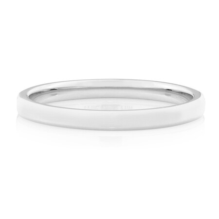 2mm Flat Bevelled Wedding Band in 10kt White Gold 2mm Flat Bevelled Wedding Band in 10kt White Gold