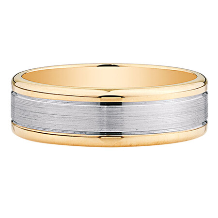 Men's Wedding Band in 10ct Yellow & White Gold Men's Wedding Band in 10ct Yellow & White Gold