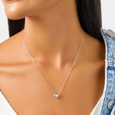 Everlight Heart Pendant with Diamonds in Sterling Silver Everlight Heart Pendant with Diamonds in Sterling Silver