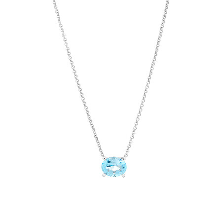 Necklace with Blue Topaz in Sterling Silver