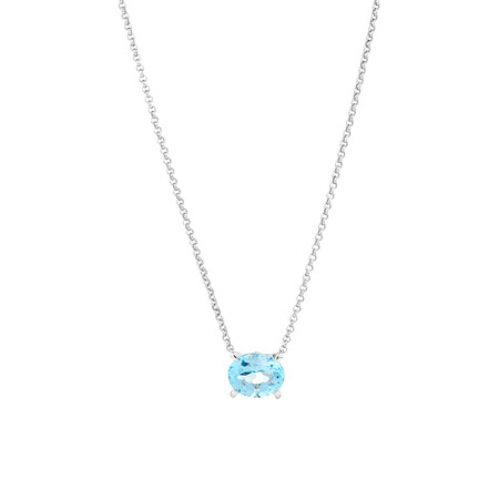 Necklace with Blue Topaz in Sterling Silver Necklace with Blue Topaz in Sterling Silver