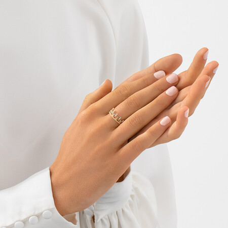 Crown Ring With Diamonds In 10ct Yellow Gold Crown Ring With Diamonds In 10ct Yellow Gold
