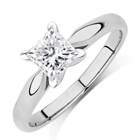 Evermore Solitaire Engagement Ring with 1 Carat TW Diamond in 14ct White Gold Evermore Solitaire Engagement Ring with 1 Carat TW Diamond in 14ct White Gold