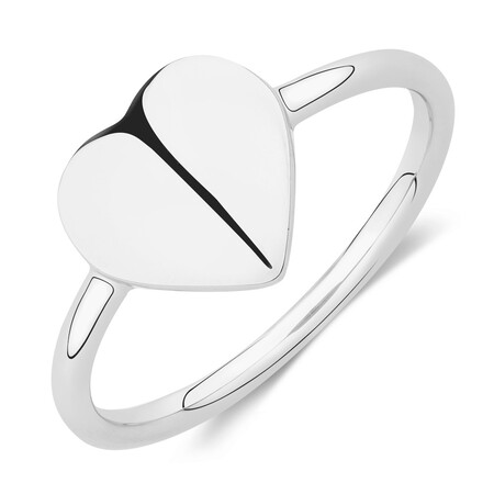 Heart Signet Ring in Sterling Silver Heart Signet Ring in Sterling Silver