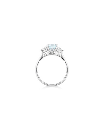 Ring with Aquamarine & 0.40 Carat TW of Diamonds in 10kt White Gold Ring with Aquamarine & 0.40 Carat TW of Diamonds in 10kt White Gold