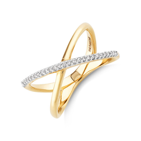 Geometric Ring with Diamonds in 10kt Yellow Gold Geometric Ring with Diamonds in 10kt Yellow Gold
