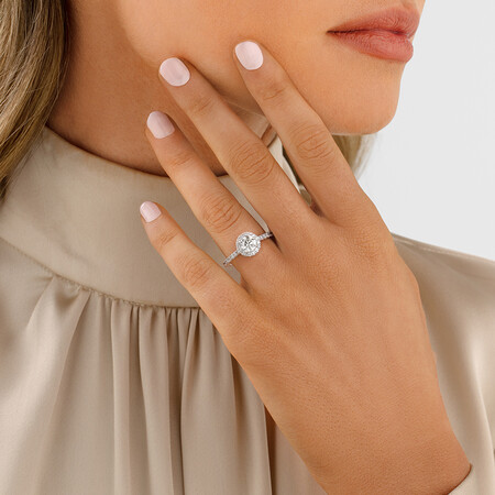 Engagement Ring with 1.38 Carat TW of Diamonds in 14ct White Gold Engagement Ring with 1.38 Carat TW of Diamonds in 14ct White Gold