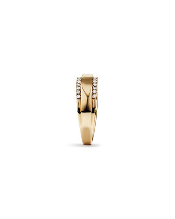 Two Row Ring with 0.37 TW of Diamonds In 10kt Yellow Gold Two Row Ring with 0.37 TW of Diamonds In 10kt Yellow Gold