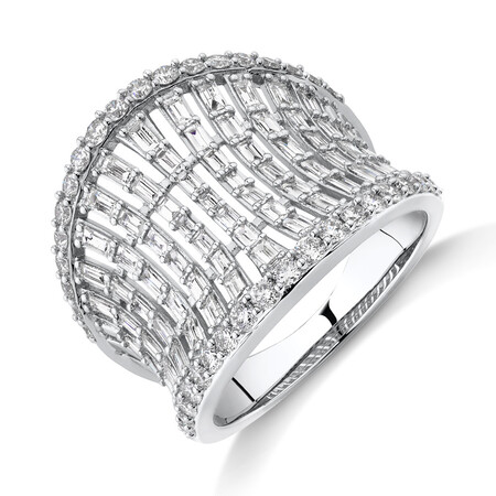 Concave Ring with 1.50 Carat TW of Diamonds in 14kt White Gold Concave Ring with 1.50 Carat TW of Diamonds in 14kt White Gold