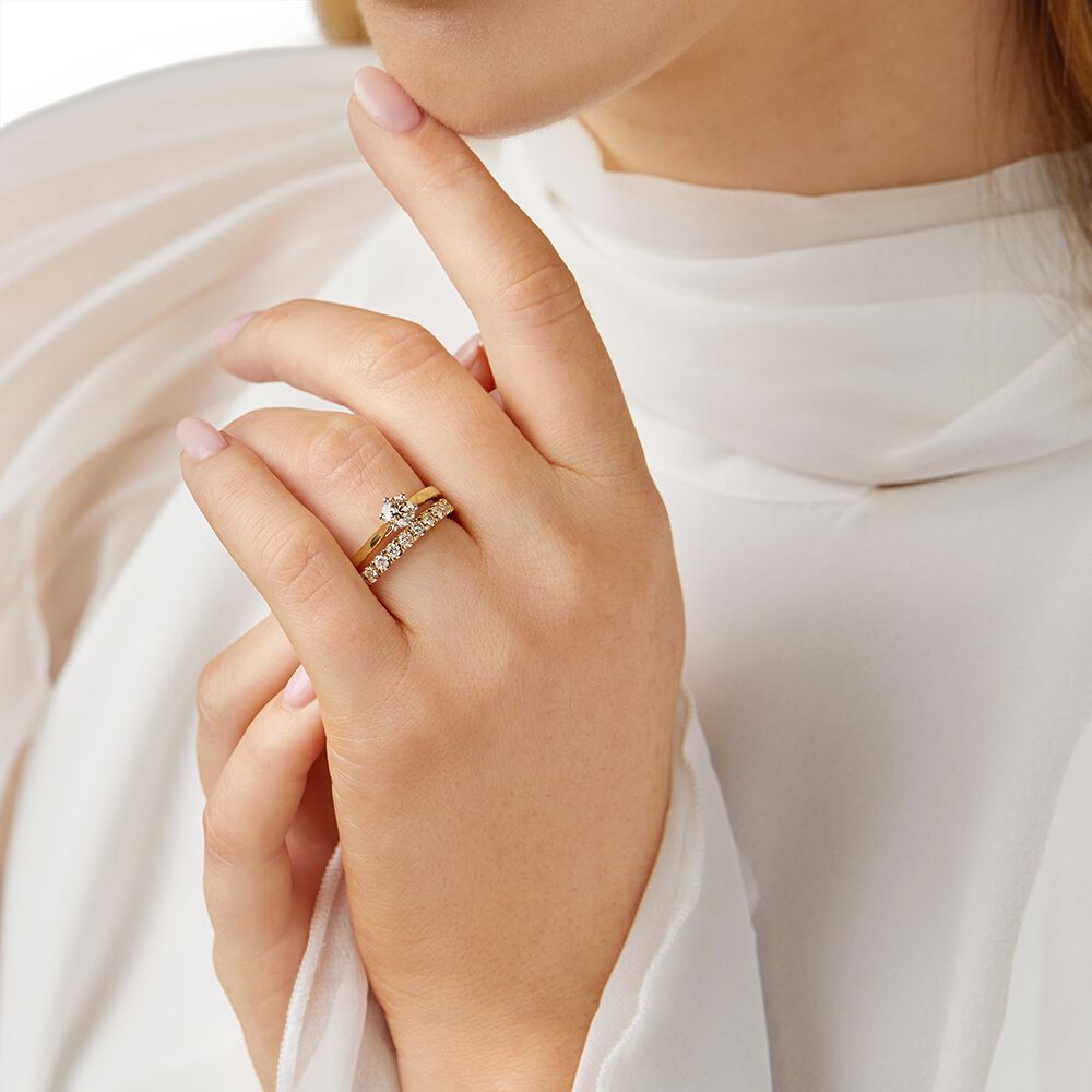 Solitaire Engagement Ring With a 1/2 Carat TW Diamond in 14ct Yellow & White Gold