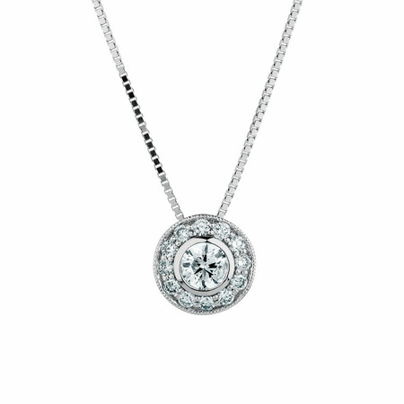 Pendant with 1/2 Carat TW of Diamonds in 10ct White Gold