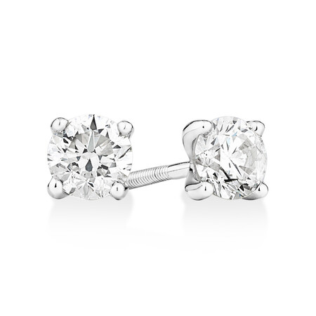 Certified Solitaire Stud Earrings with 0.70 Carat TW of Diamonds in 14ct White Gold Certified Solitaire Stud Earrings with 0.70 Carat TW of Diamonds in 14ct White Gold