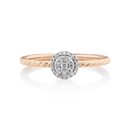 Promise Ring with 0.13 Carat TW of Diamonds in 10kt Rose Gold Promise Ring with 0.13 Carat TW of Diamonds in 10kt Rose Gold
