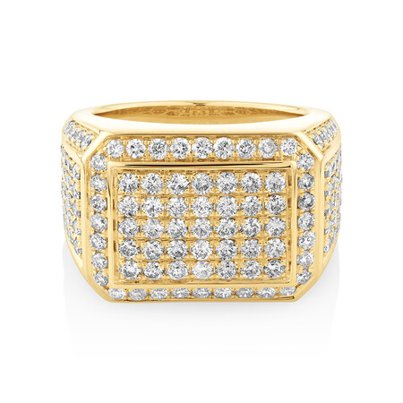 3 Carat Gents Ring with 3 Carat TW of Diamonds In 10kt Yellow Gold 3 Carat Gents Ring with 3 Carat TW of Diamonds In 10kt Yellow Gold