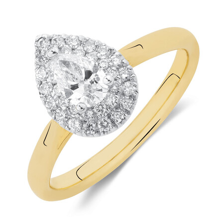 Engagement Ring with 1/2 Carat TW of Diamonds in 14ct Yellow & White Gold Engagement Ring with 1/2 Carat TW of Diamonds in 14ct Yellow & White Gold